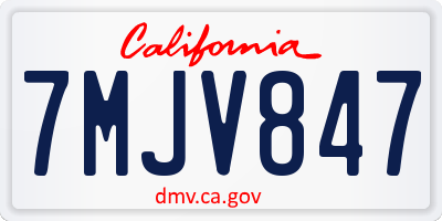CA license plate 7MJV847