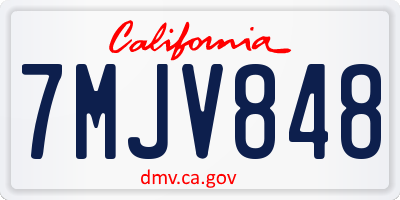 CA license plate 7MJV848