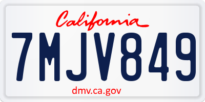 CA license plate 7MJV849