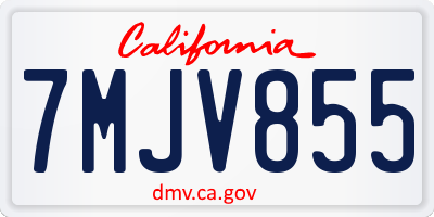 CA license plate 7MJV855