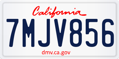 CA license plate 7MJV856