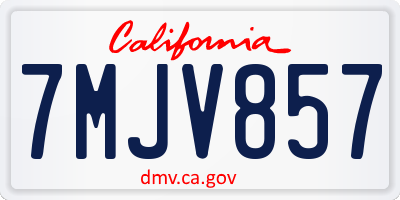 CA license plate 7MJV857