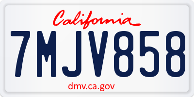 CA license plate 7MJV858