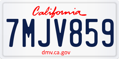 CA license plate 7MJV859