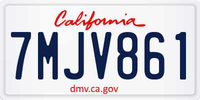 CA license plate 7MJV861