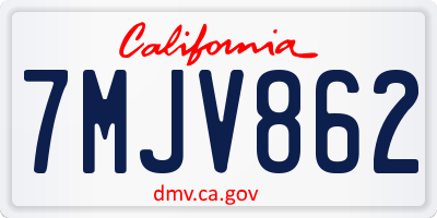 CA license plate 7MJV862