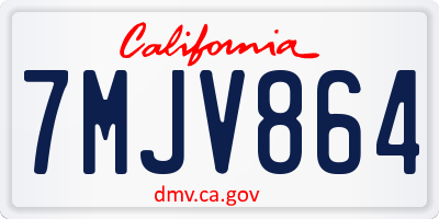 CA license plate 7MJV864