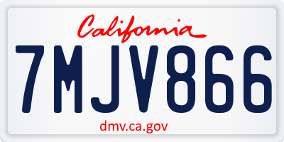 CA license plate 7MJV866