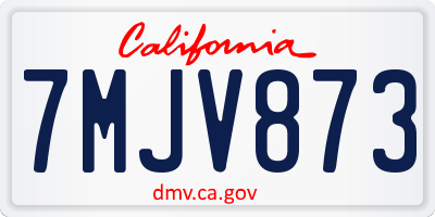 CA license plate 7MJV873