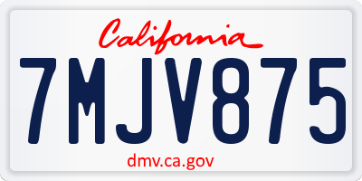 CA license plate 7MJV875