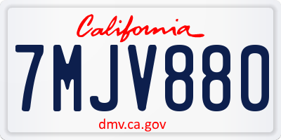 CA license plate 7MJV880