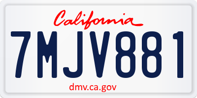 CA license plate 7MJV881