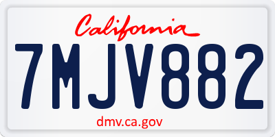CA license plate 7MJV882