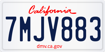 CA license plate 7MJV883