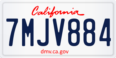 CA license plate 7MJV884