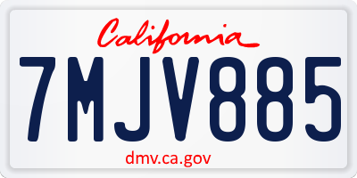 CA license plate 7MJV885