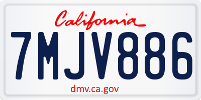 CA license plate 7MJV886