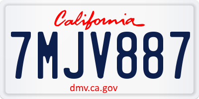 CA license plate 7MJV887