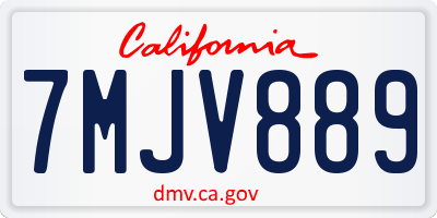 CA license plate 7MJV889