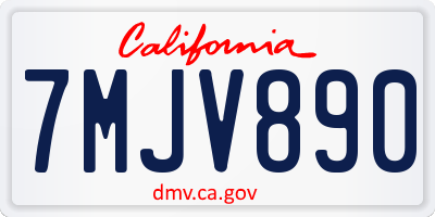 CA license plate 7MJV890