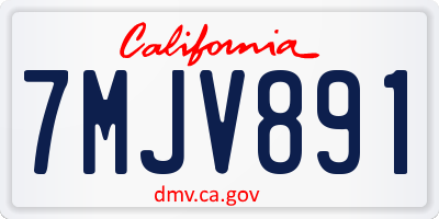 CA license plate 7MJV891