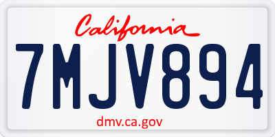 CA license plate 7MJV894