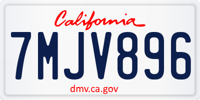 CA license plate 7MJV896