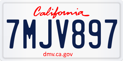 CA license plate 7MJV897