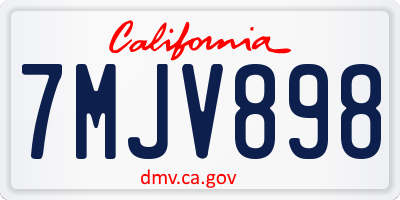 CA license plate 7MJV898