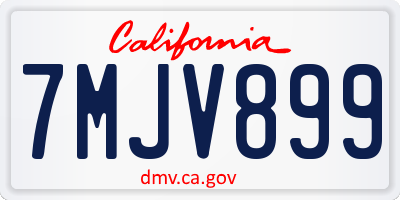 CA license plate 7MJV899