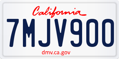 CA license plate 7MJV900