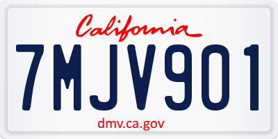 CA license plate 7MJV901