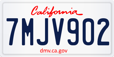 CA license plate 7MJV902