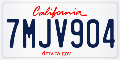 CA license plate 7MJV904