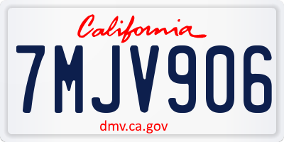 CA license plate 7MJV906