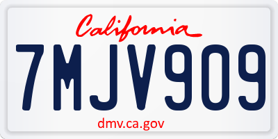 CA license plate 7MJV909