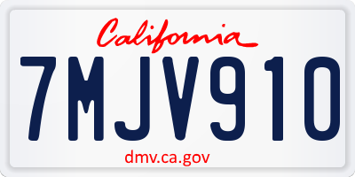 CA license plate 7MJV910