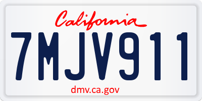 CA license plate 7MJV911