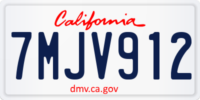 CA license plate 7MJV912