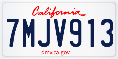 CA license plate 7MJV913