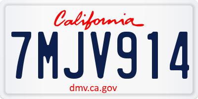 CA license plate 7MJV914