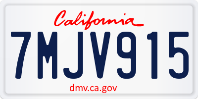 CA license plate 7MJV915