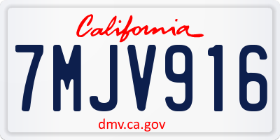 CA license plate 7MJV916