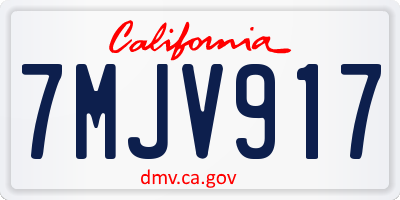 CA license plate 7MJV917