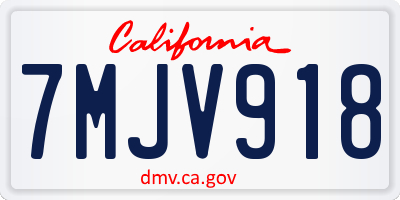 CA license plate 7MJV918