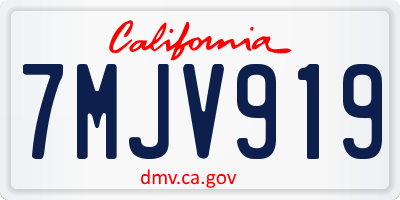 CA license plate 7MJV919