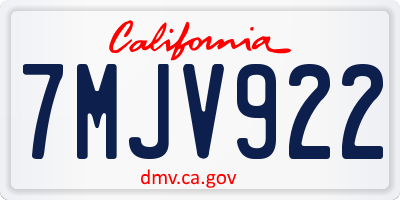 CA license plate 7MJV922