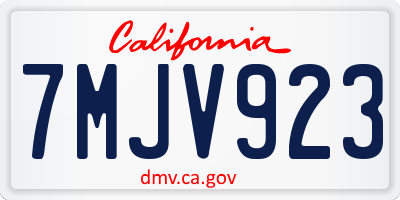 CA license plate 7MJV923