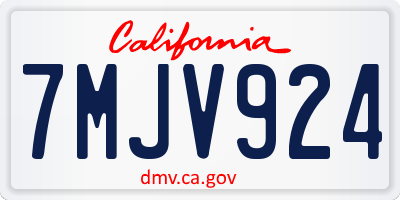 CA license plate 7MJV924