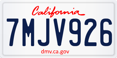 CA license plate 7MJV926